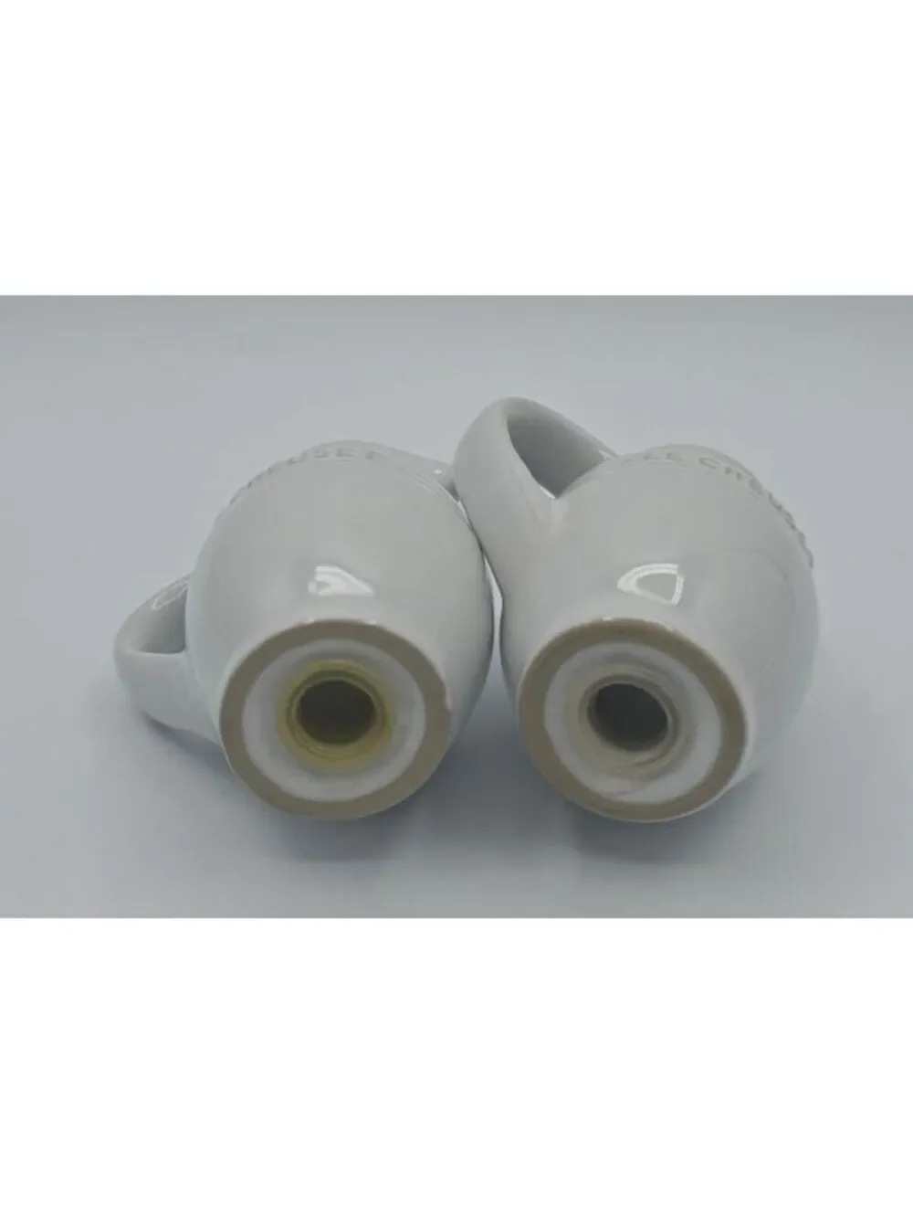 Le Creuset White Stoneware Mini Pitcher Salt & Pepper Shakers Set